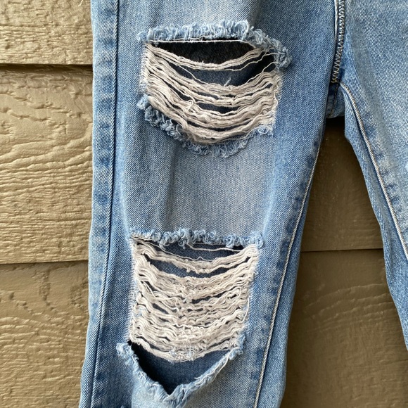 Vici P.O.L premium denim medium wash distressed raw hem jeans size small - Picture 3 of 16